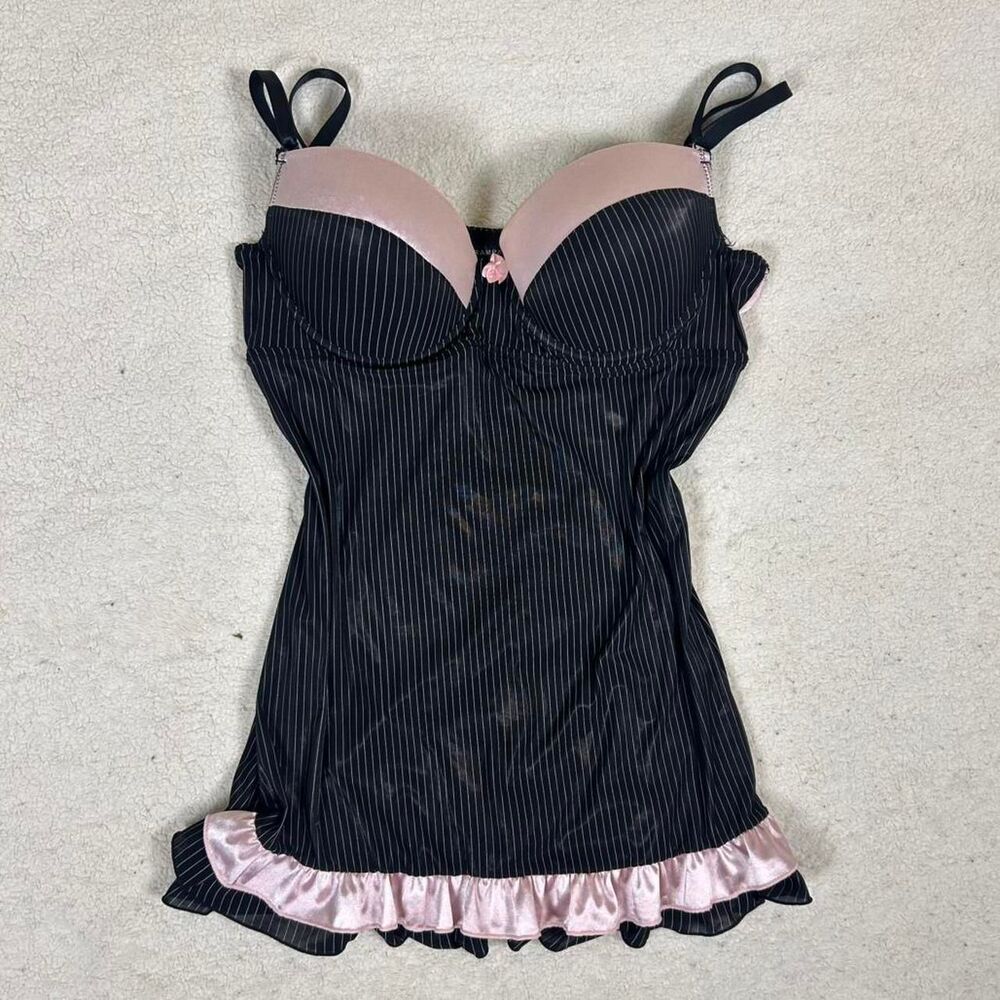 Gorgeous Y2K Rampage Scene Pinstripe Dark Coquette Corset